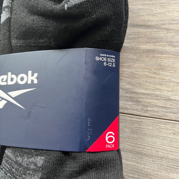 Reebok 6 Pair Pack Performance Training Low Cut Men Black&Blue Socks,Shoe 6-12.5 - Picture 5 of 5